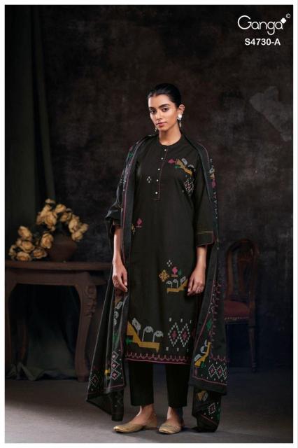 Ganga nayvya 4730 gingers cotton dress materials wholesalers